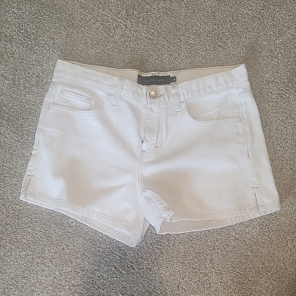 Calvin Klein White Denim Shorts